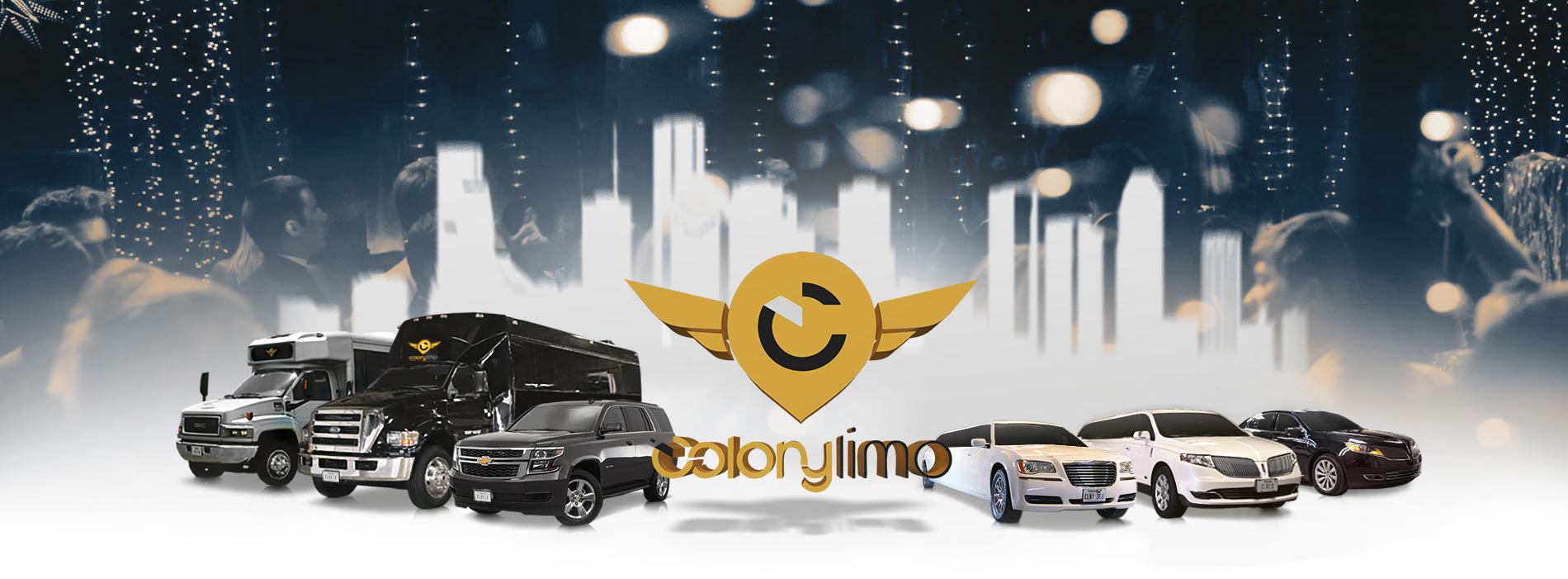 Party Buses, Hummer Limos, Cadillac Escalade Limo, Chrysler 300 Limo, Stretch Limousines, Shuttle Buses, Passenger Vans, SUVs, and Lincoln Town Cars